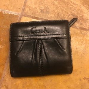 Coach Black Single Fold Wallet